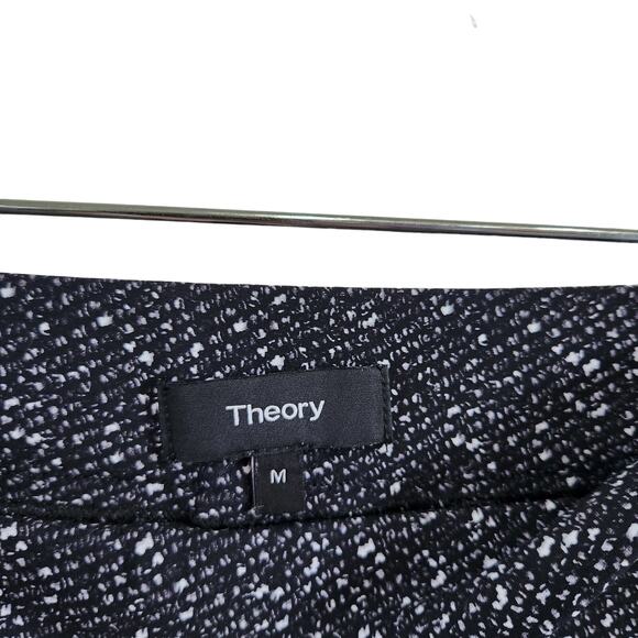 Theory Adbelle Black Printed Slimming Stretch Pull-On Pants Office Wear Medium - Picture 4 of 6